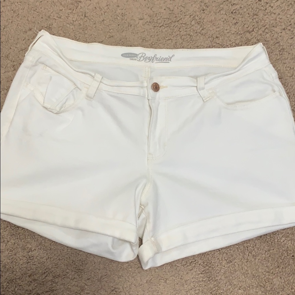 White denim shorts